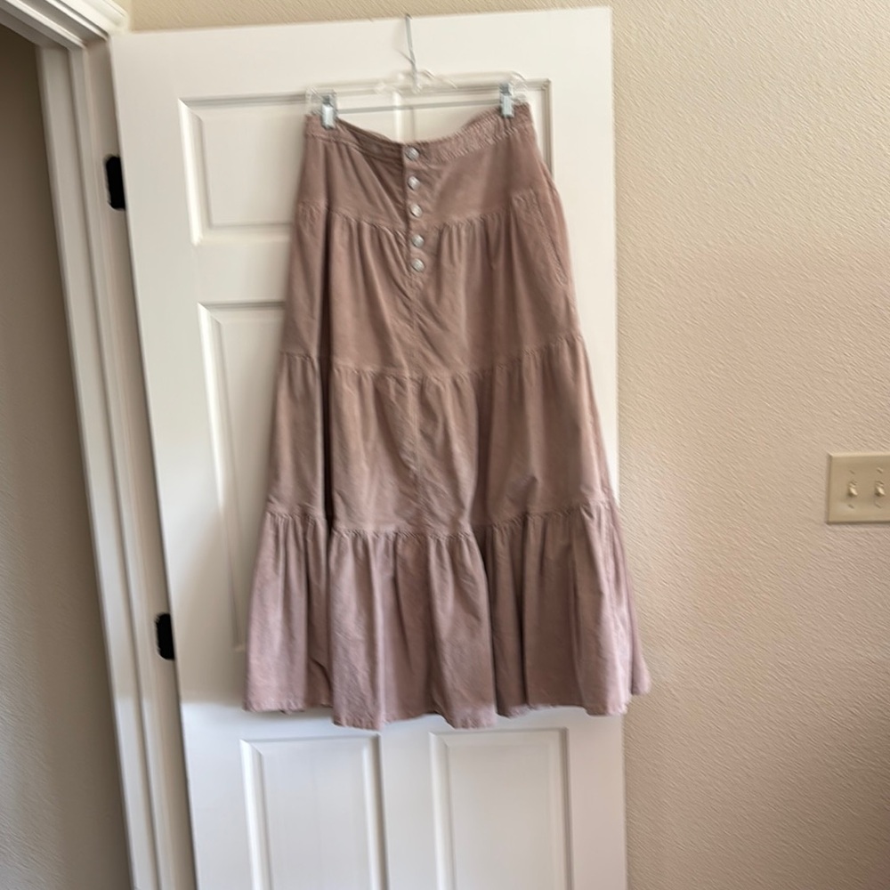 We The Free Pink Tiered Maxi Skirt